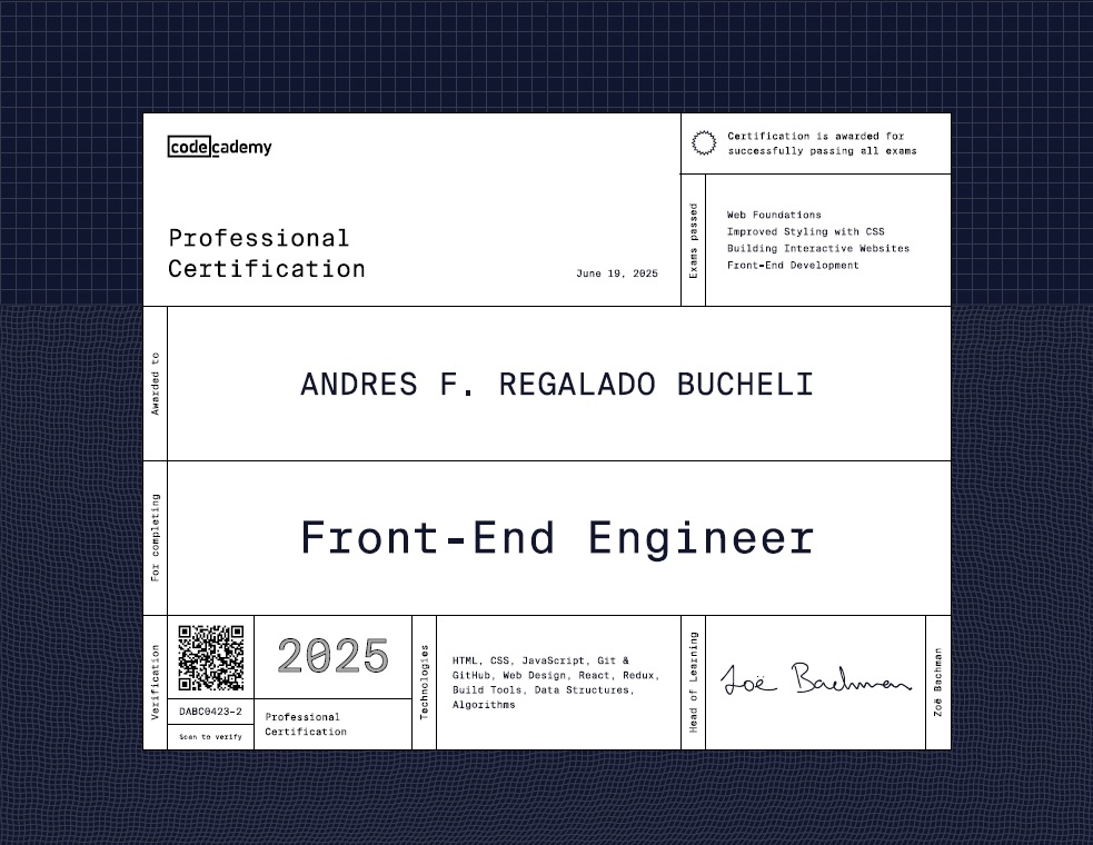Front-End Engineer Certificate