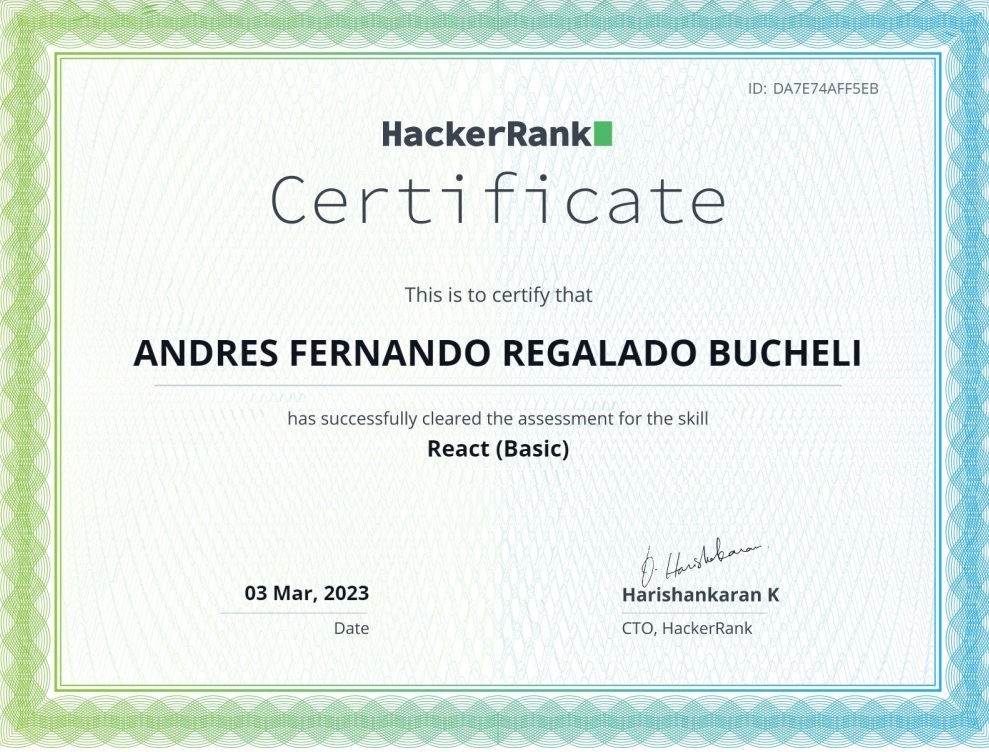 React Certificate